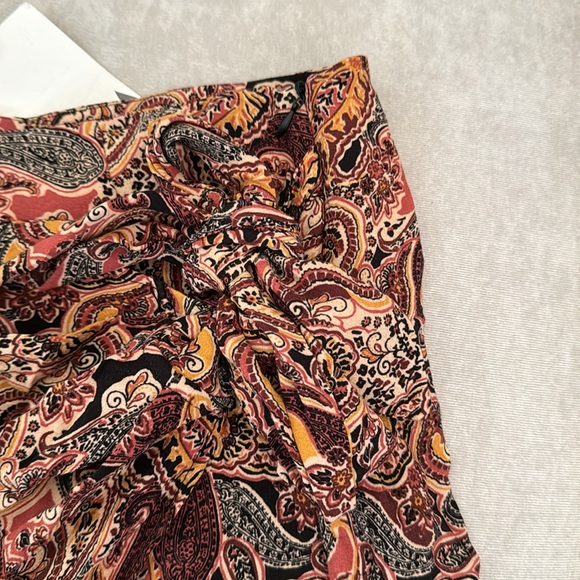 NWT! Zara Floral Paisley Print Wrap Tie Mini Skort size Medium - Picture 10 of 15
